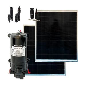 Kit Bomba d’Água Solar de Superfície Singflo DP-160 12V com 2 Placas Solares 100W