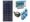 Kit solar com painel fotovoltaico, inversor off-grid, lâmpadas e controlador de carga