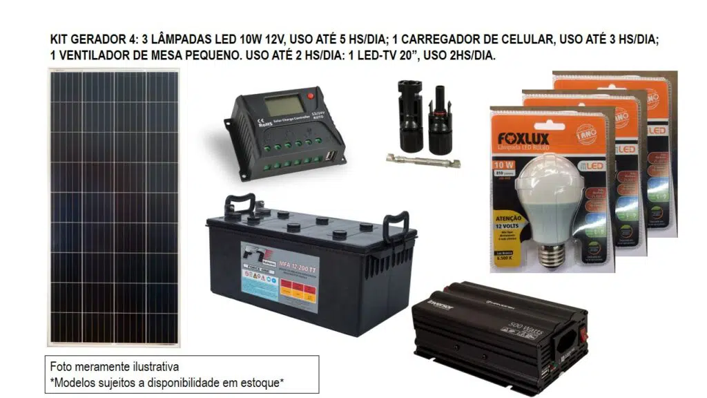 KIT GERADOR 4 Fotovoltaico