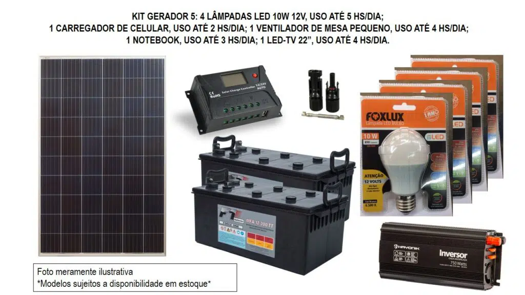 KIT GERADOR Fotovoltaico 5